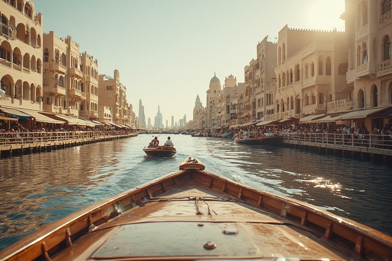 Dubai Creek abra ride during city tour
